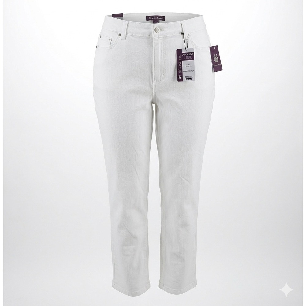 Gloria Vanderbilt Women's White Denim Ananda Pants. New With Tags. Size 14